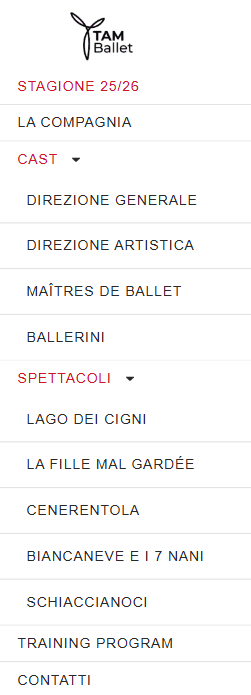 caso studio: tam ballet company site map