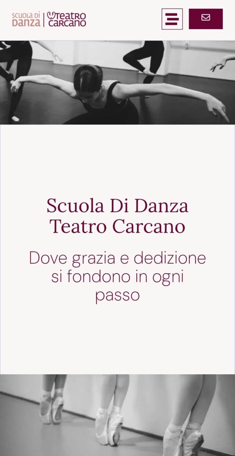 homepage mobile scuola di danza teatro carcano
