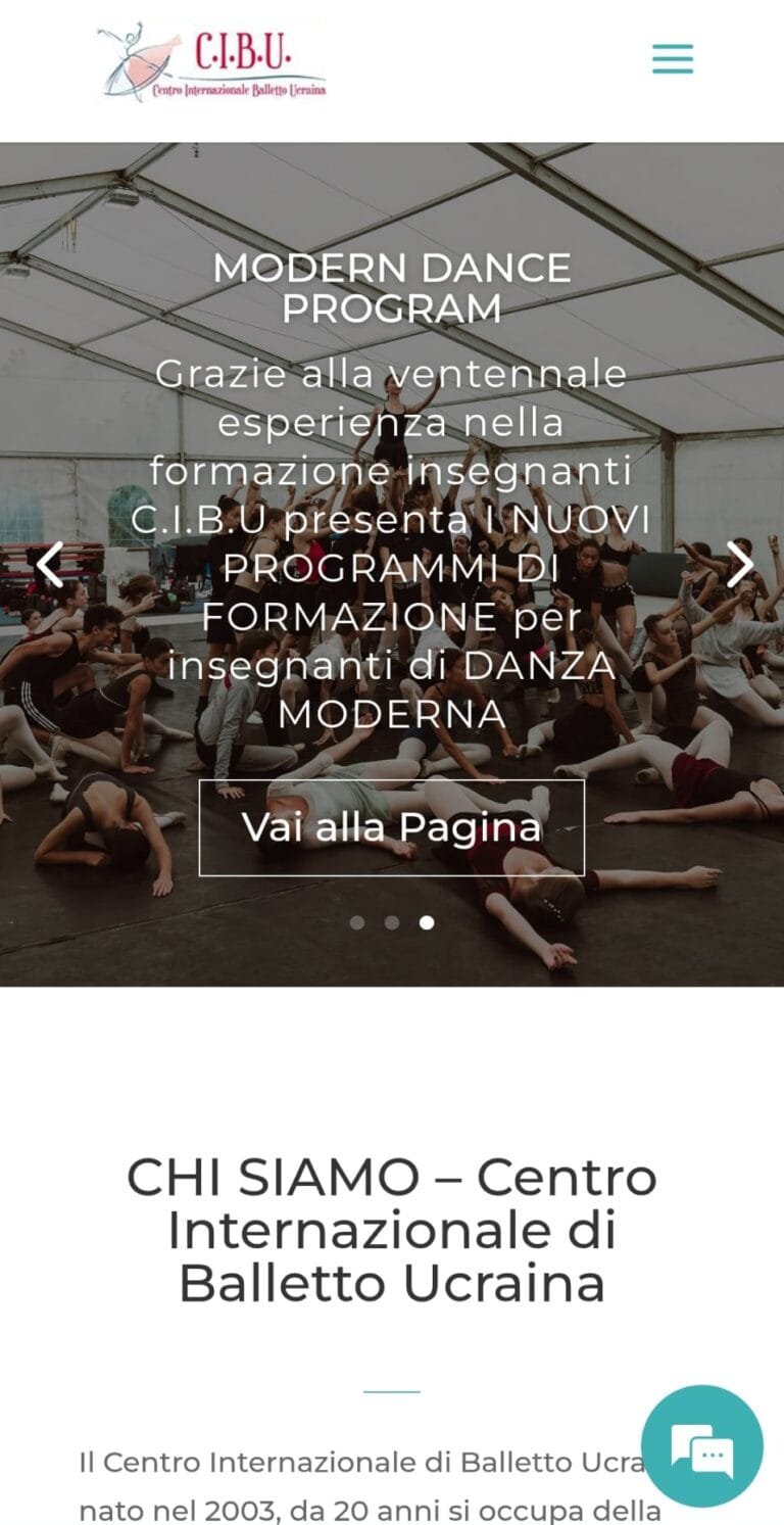 caso studio: cibu old homepage
